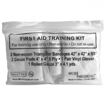 First Aid Training Kits w. 2 Non-Woven Triangular Bandages